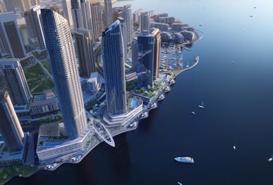 Dubai Creek Harbour buildings top view
