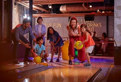 bowling family fun dubai august indoors