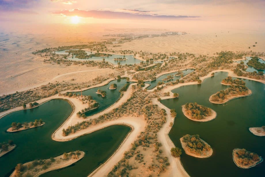 Al Qudra Lakes are part of Al Marmoom Desert Conservation Reserve, and one of the most beautiful natural areas in Dubai.