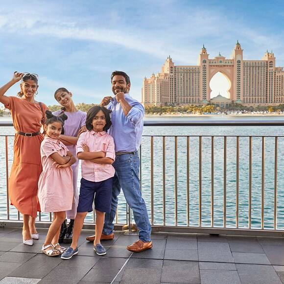 Indian family visiting The Pointe and Atlantis The Palm